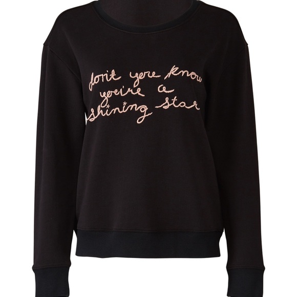 Joie Sweaters - Joie Embroidered Black Crewneck Star Sweatshirt